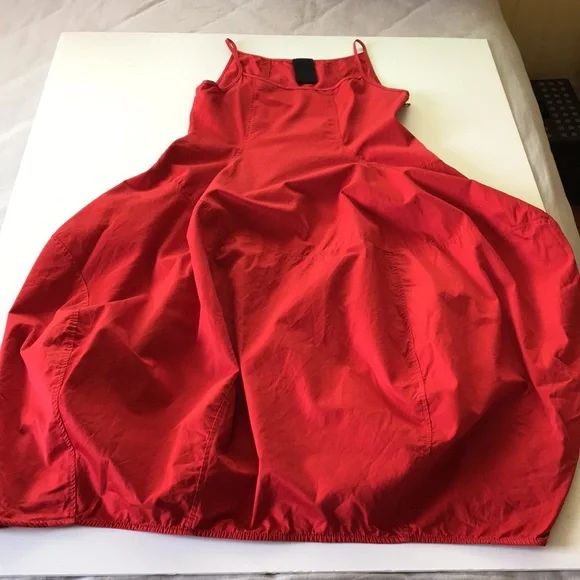 WOMENS S red sundress balloon skirt midi dress - Picture 10 of 16